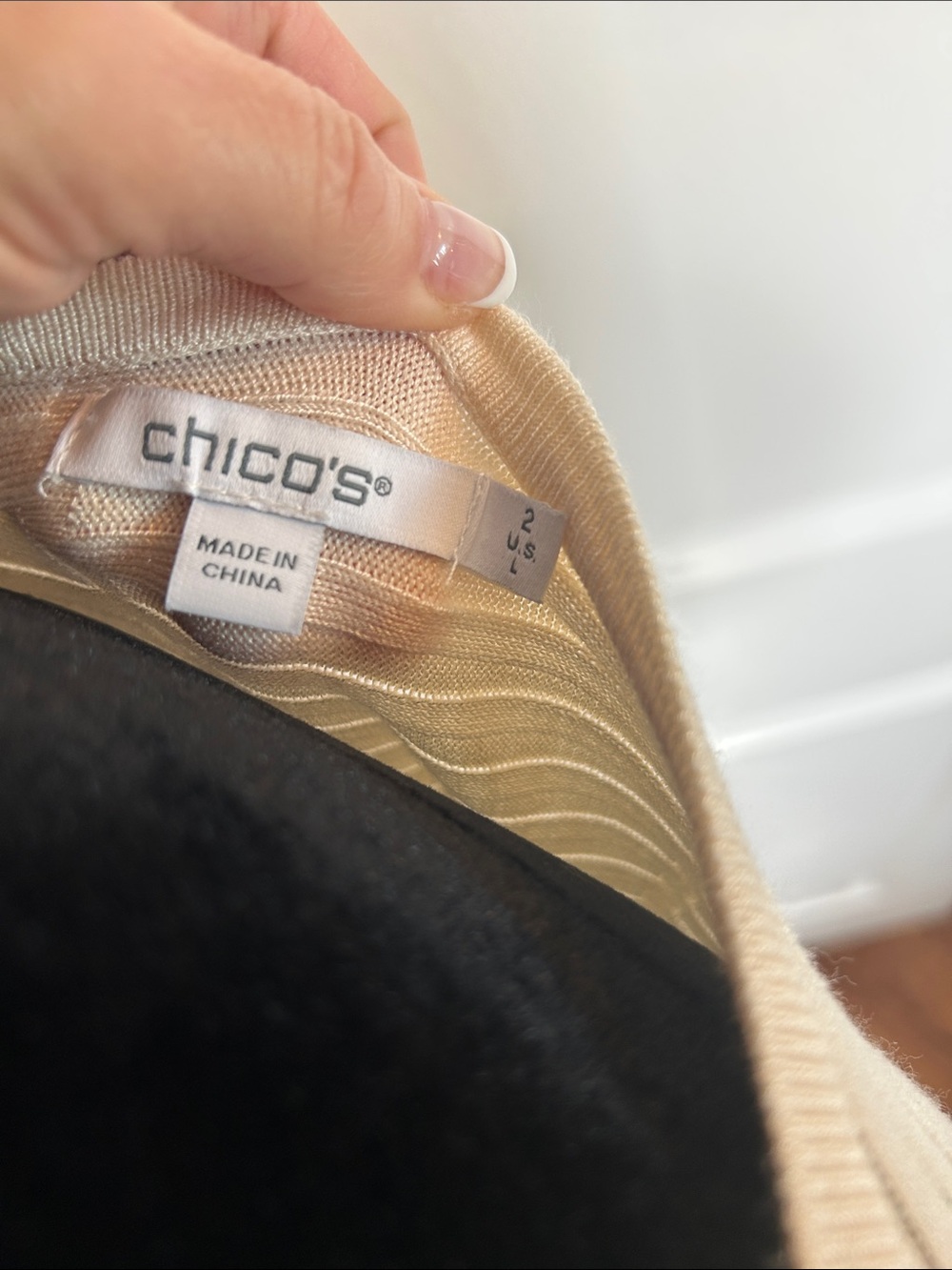 Chico's Soft Cream Ribbed Top - Picture 2 of 12